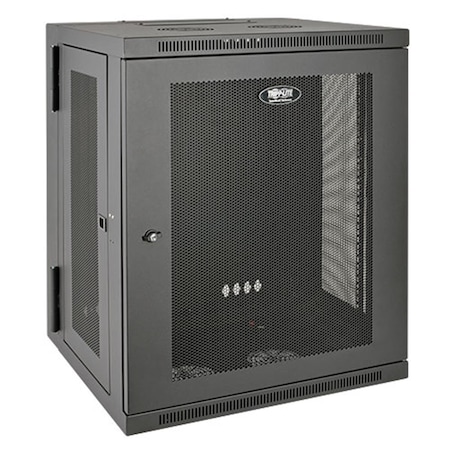 Doomsday 15U Low Profile Switch Depth Wall Mount Rack Enclosure Cabinet, Hinged Back DO634423
